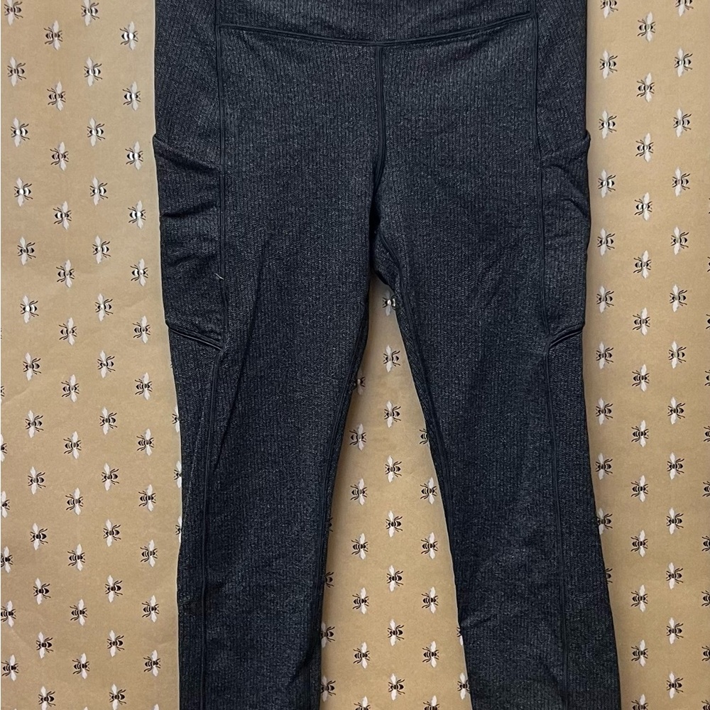 Black Textured Leggings